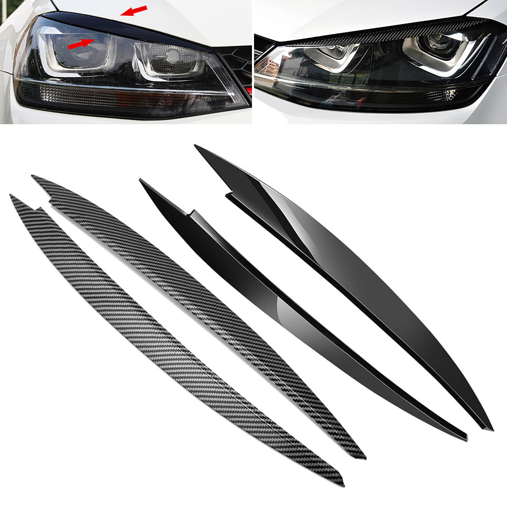 VW GOLF MK7 Car Headlight Eyebrow Eyelid Carbon